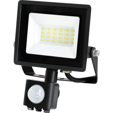 LED projektør med sensor MHC LED/20W/230V IP44 6500K sort