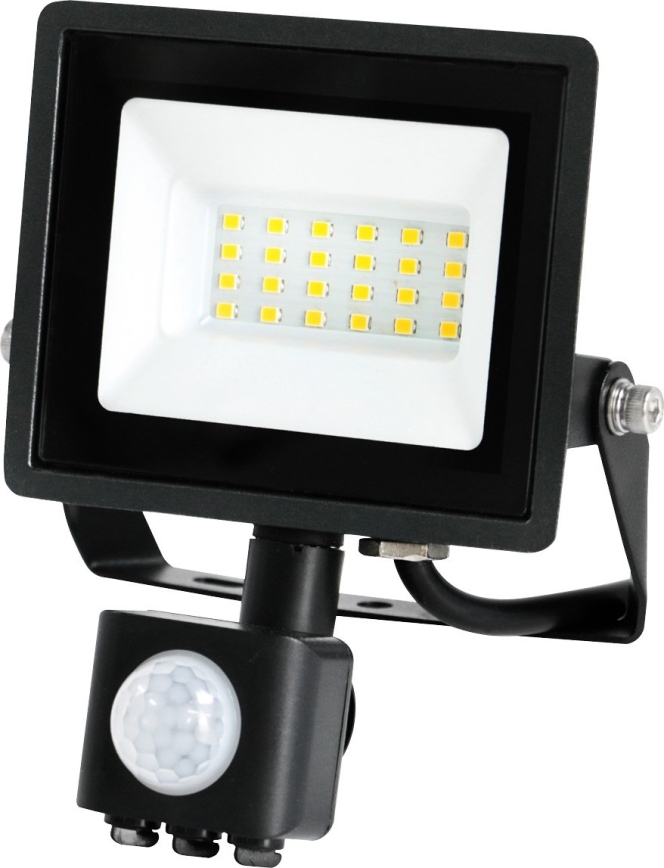 LED projektør med sensor MHC LED/20W/230V IP44 6500K sort