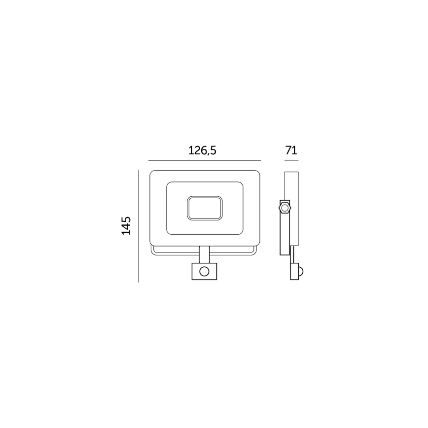 LED projektør med sensor MHC LED/20W/230V IP44 6500K sort