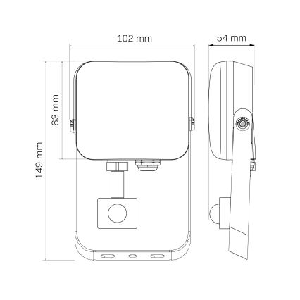LED projektør med sensor MILKY LED/10W/230V 4000K IP65