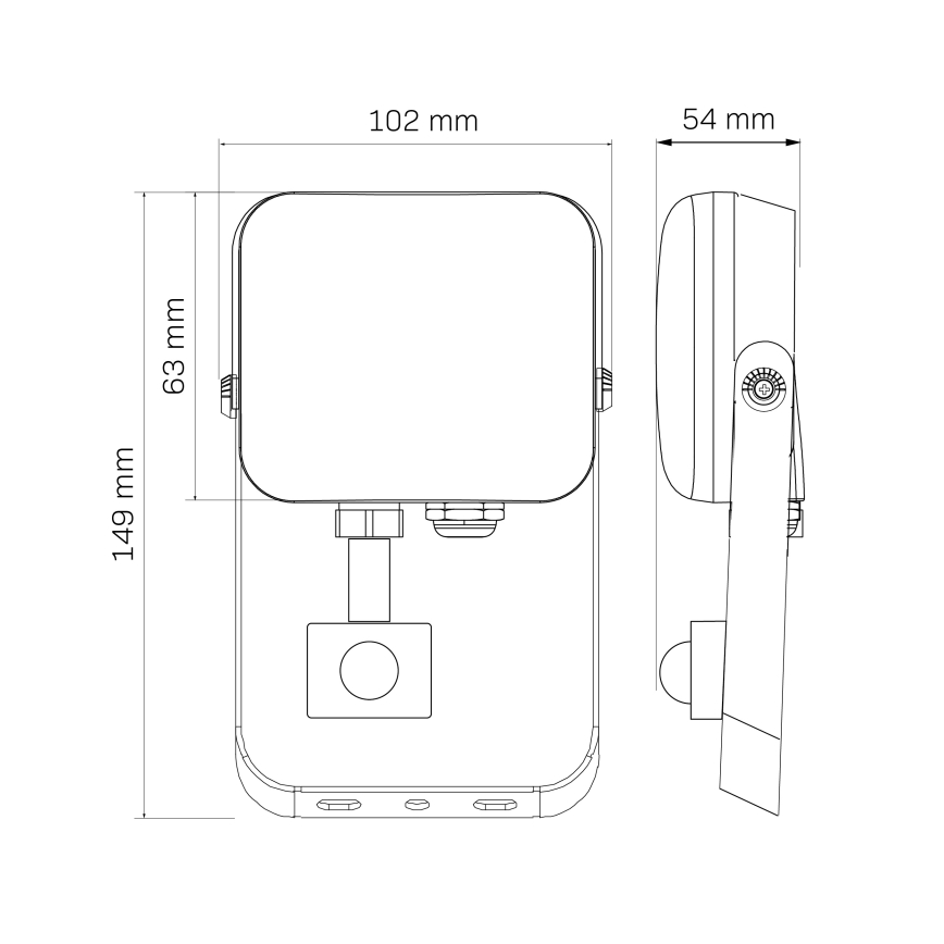 LED projektør med sensor MILKY LED/10W/230V 4000K IP65