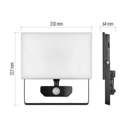 LED projektør med sensor TAMBO LED/50W/230V 4000K IP54
