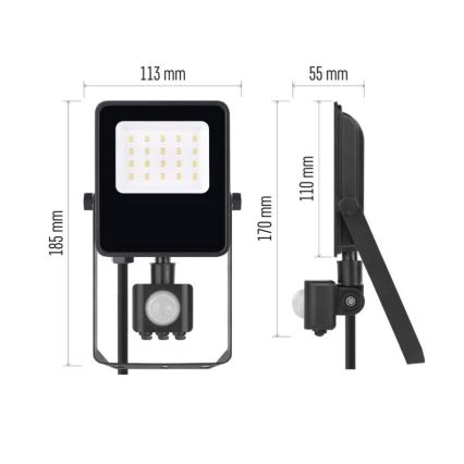 LED projektør med sensor VISIO LED/10W/230V 4000K IP65