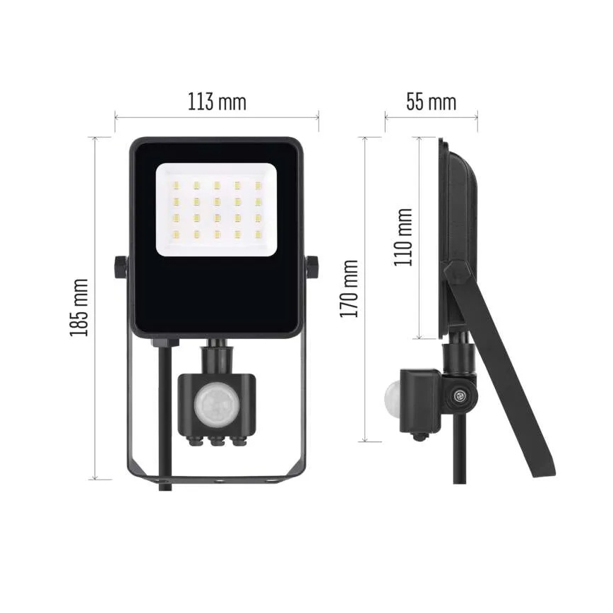 LED projektør med sensor VISIO LED/10W/230V 4000K IP65