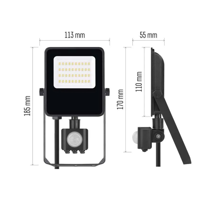 LED projektør med sensor VISIO LED/20W/230V 4000K IP65