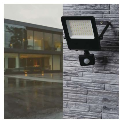 LED projektør med sensor VISIO LED/50W/230V 4000K IP65
