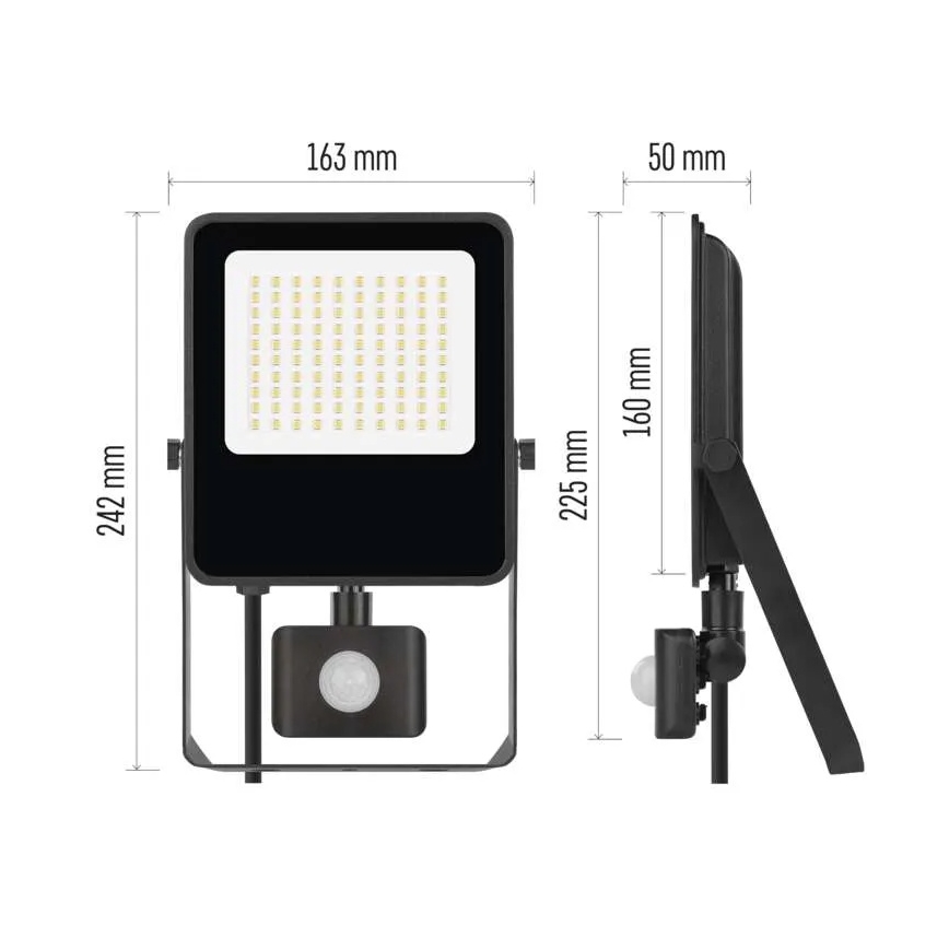 LED projektør med sensor VISIO LED/50W/230V 4000K IP65