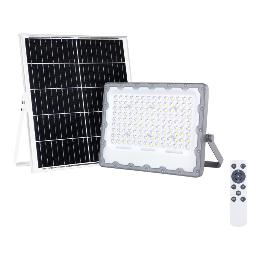 LED projektør med solcellepanel FOCUS 100W/15000 mAh 3,2V 6000K IP65 + fjernbetjening