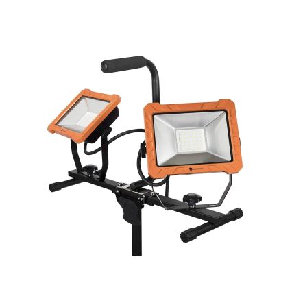 LED-projektør med stativ 2xLED/30W/230V 4000K IP65 orange/sort