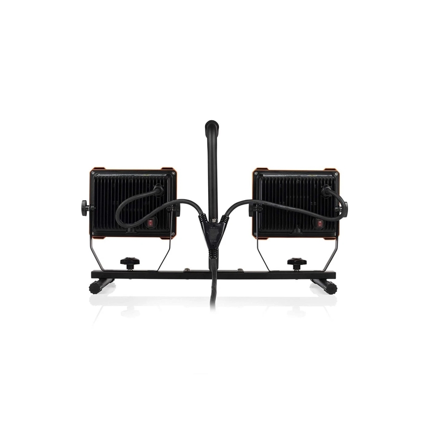 LED-projektør med stativ 2xLED/30W/230V 4000K IP65 orange/sort