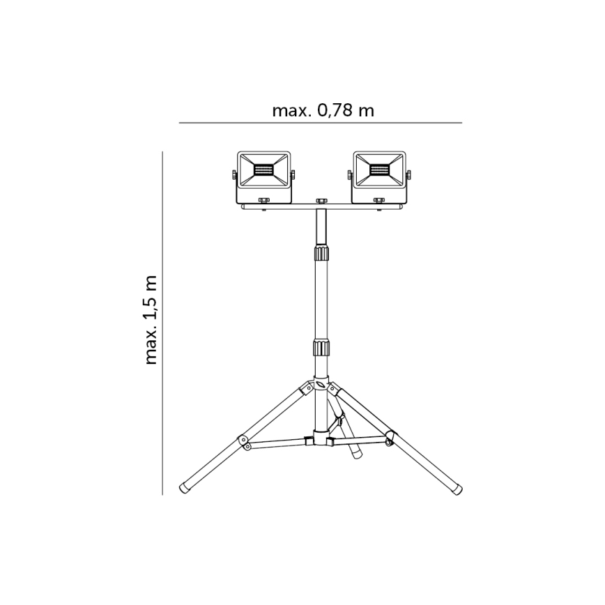 LED projektør med stativ 2xLED/30W/230V IP65