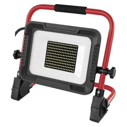 LED-projektør med stativ ELION LED/100W/230V 4000K IP65 rød/sort