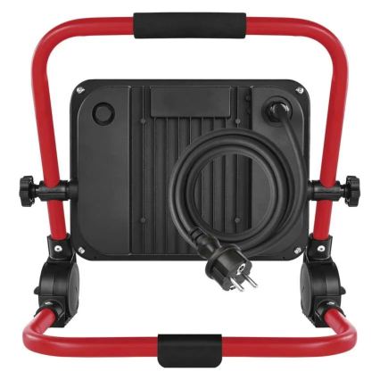 LED-projektør med stativ ELION LED/100W/230V 4000K IP65 rød/sort