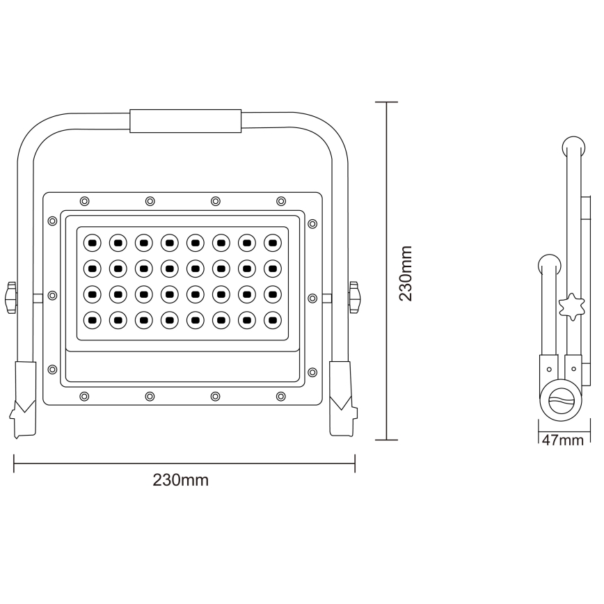 LED projektør med stativ LED/50W/230V 5000K IP65 orange