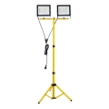 LED projektør med stativ TIGRA 2xLED/100W/230V 4000K IP54 sort/gul