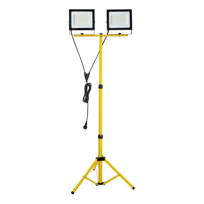 LED projektør med stativ TIGRA 2xLED/100W/230V 4000K IP54 sort/gul