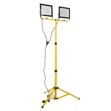 LED projektør med stativ TIGRA 2xLED/100W/230V 4000K IP54 sort/gul
