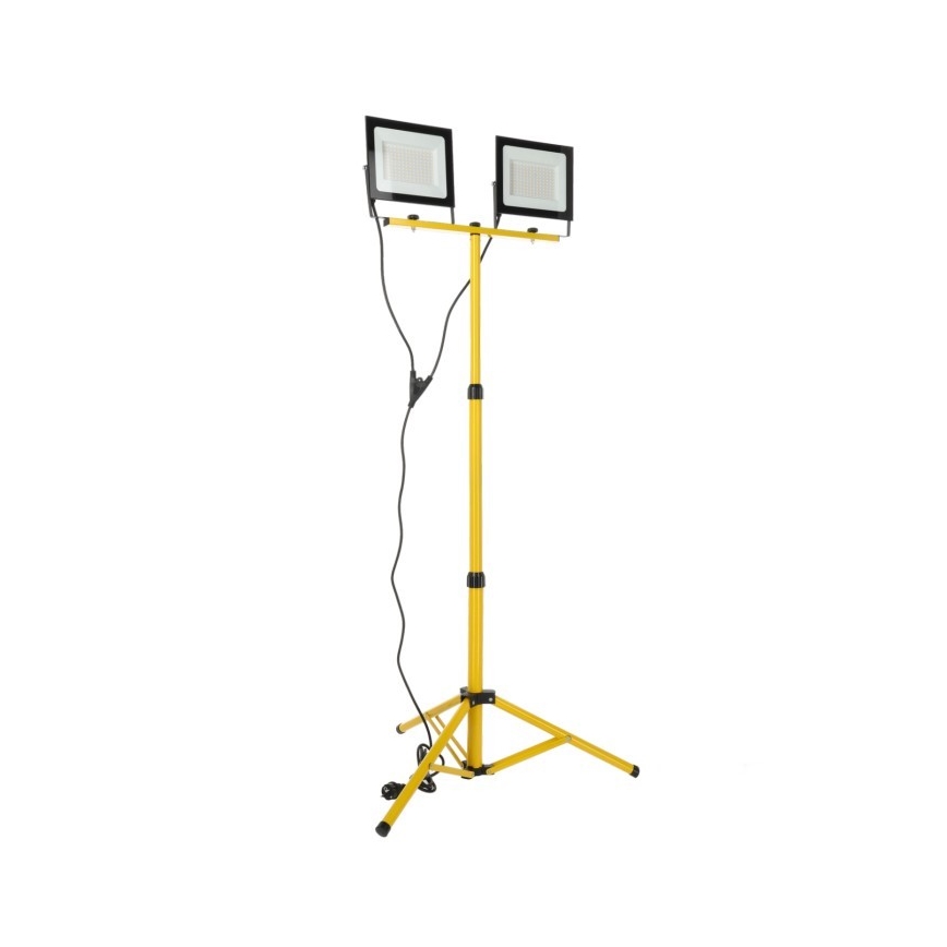 LED projektør med stativ TIGRA 2xLED/100W/230V 4000K IP54 sort/gul