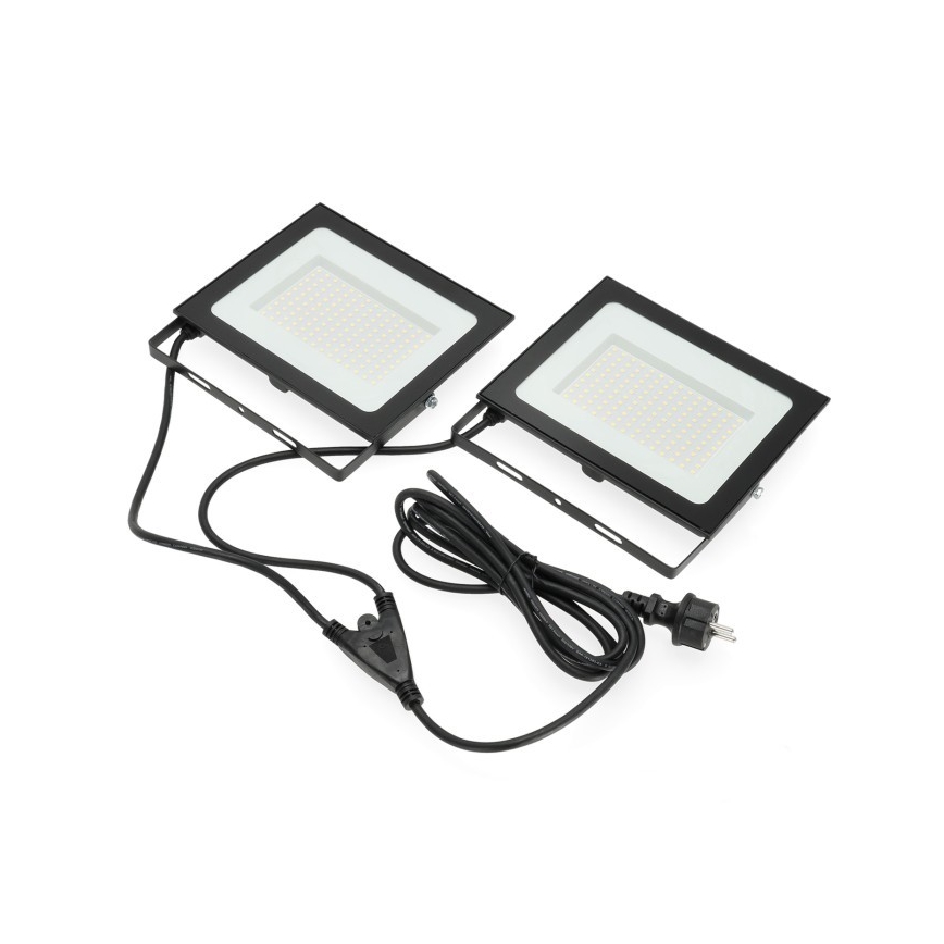 LED projektør med stativ TIGRA 2xLED/100W/230V 4000K IP54 sort/gul