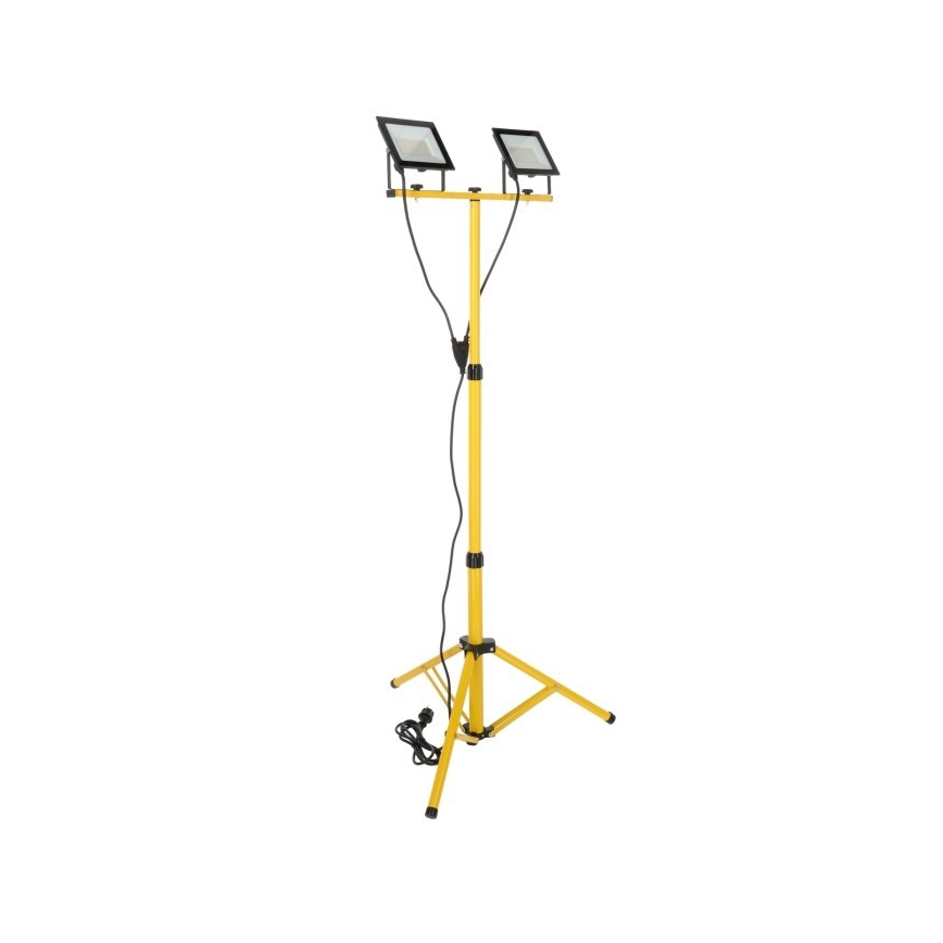 LED projektør med stativ TIGRA 2xLED/50W/230V 4000K IP54 sort/gul