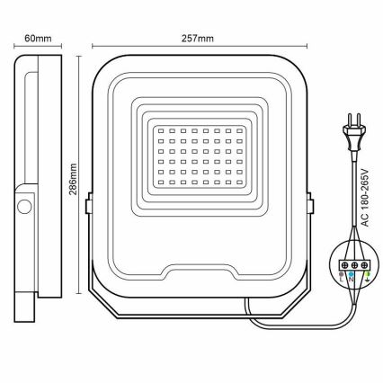 LED projektør PROFI LED/100W/180-265V 5000K IP65