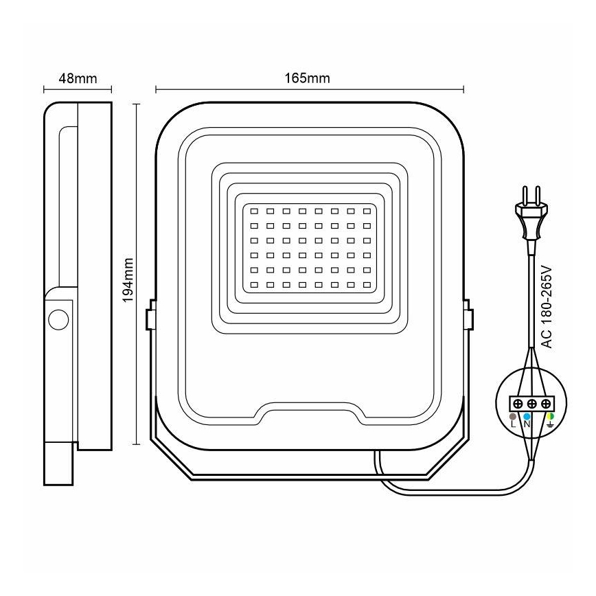 LED projektør PROFI LED/30W/180-265V 5000K IP65