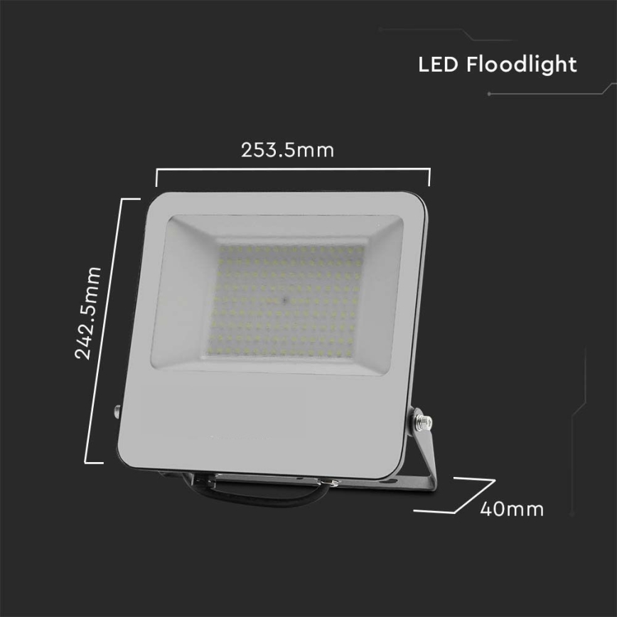 LED projektør SAMSUNG CHIP LED/100W/230V 4000K IP65 sort