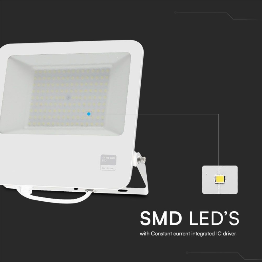 LED projektør SAMSUNG CHIP LED/100W/230V 6400K IP65 hvid