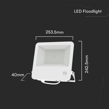 LED projektør SAMSUNG CHIP LED/100W/230V 6400K IP65 hvid