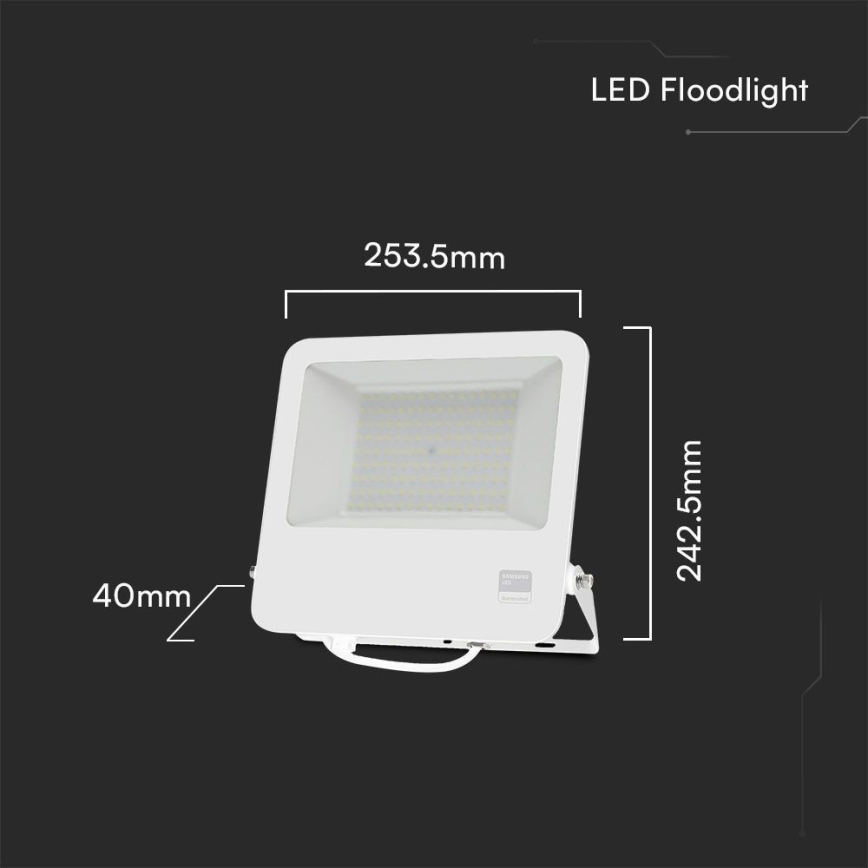 LED projektør SAMSUNG CHIP LED/100W/230V 6400K IP65 hvid