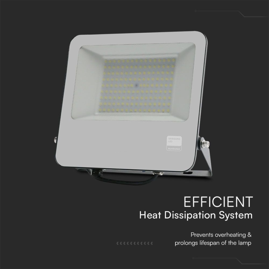LED projektør SAMSUNG CHIP LED/100W/230V 6400K IP65 sort