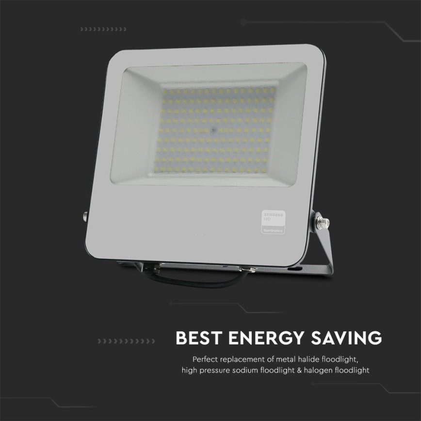 LED projektør SAMSUNG CHIP LED/100W/230V 6400K IP65 sort