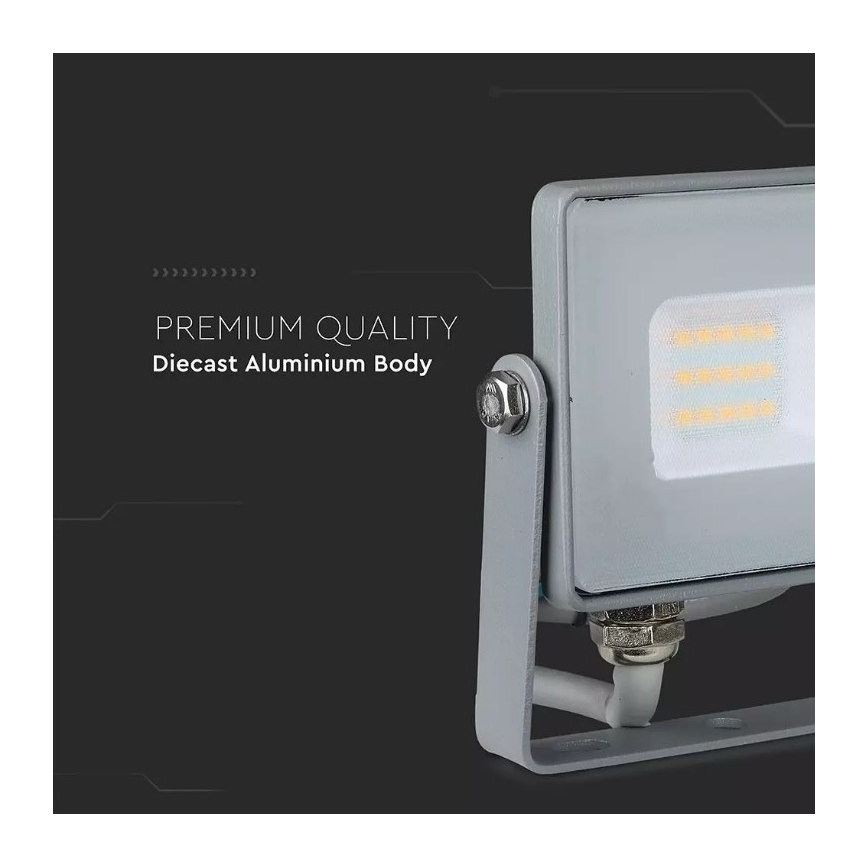 LED projektør SAMSUNG CHIP LED/10W/230V IP65 4000K grå