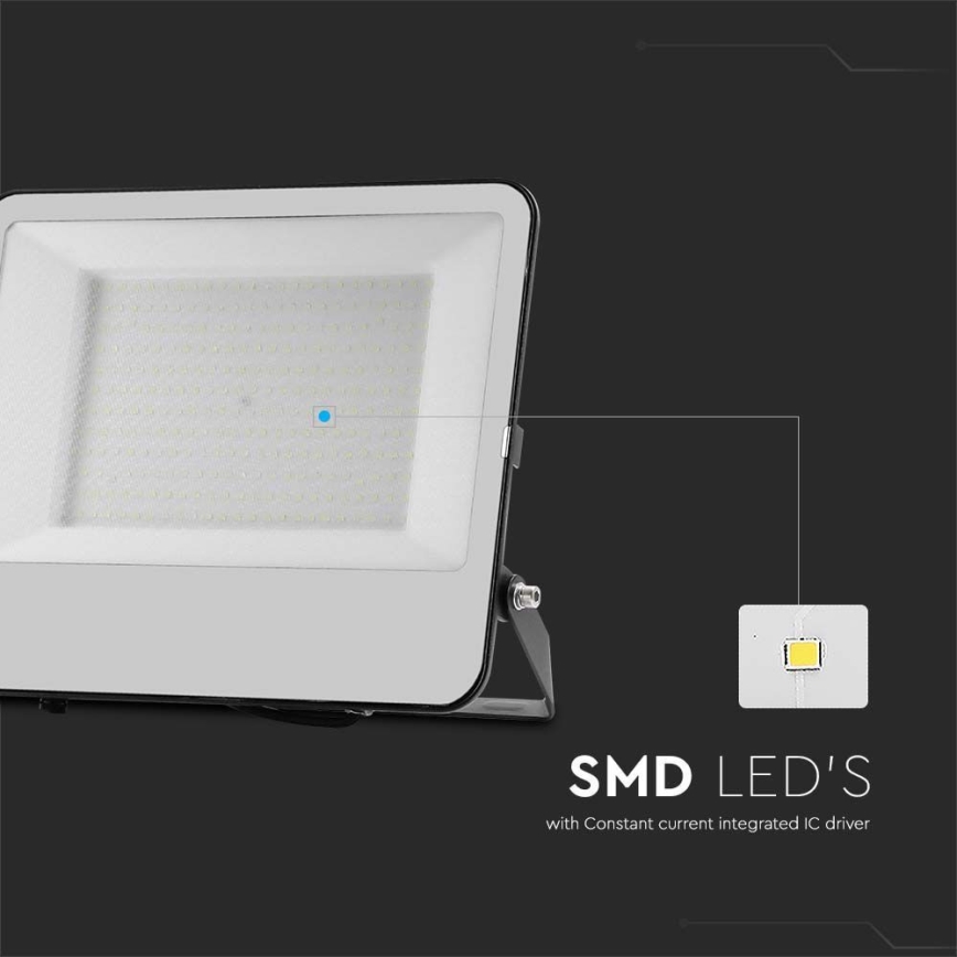 LED projektør SAMSUNG CHIP LED/200W/230V 4000K IP65 sort