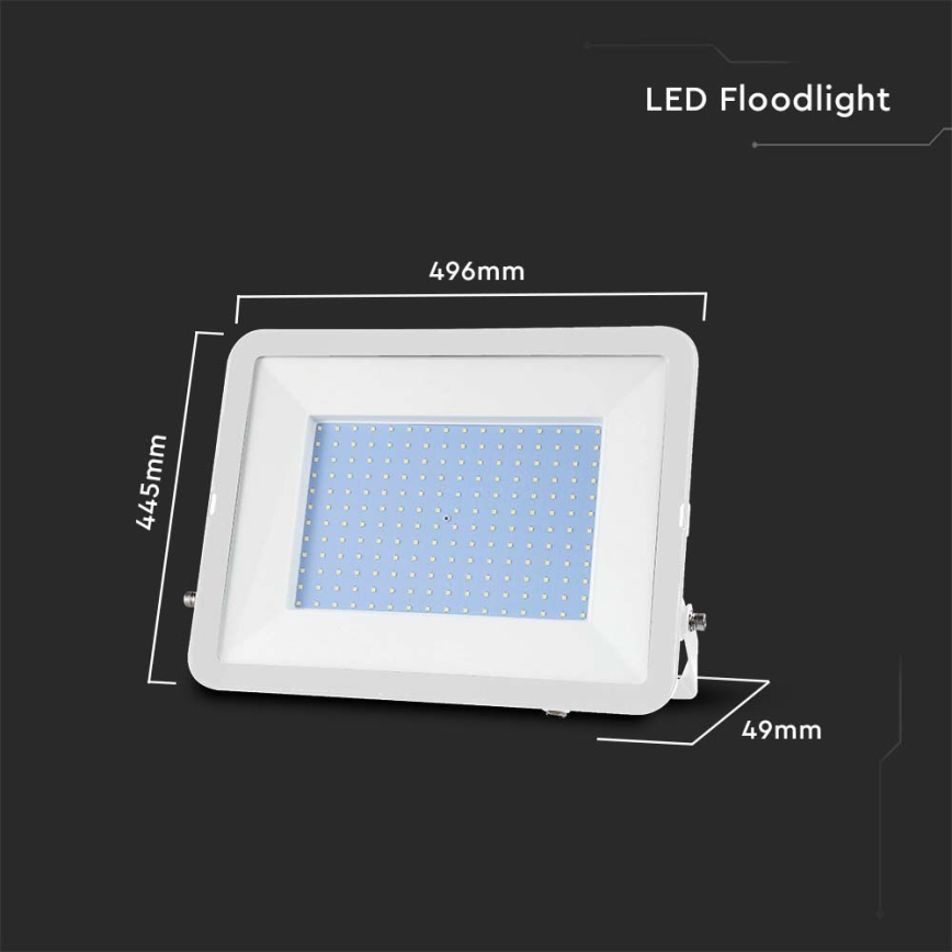 LED projektør SAMSUNG CHIP LED/300W/230V 6500K IP65 hvid
