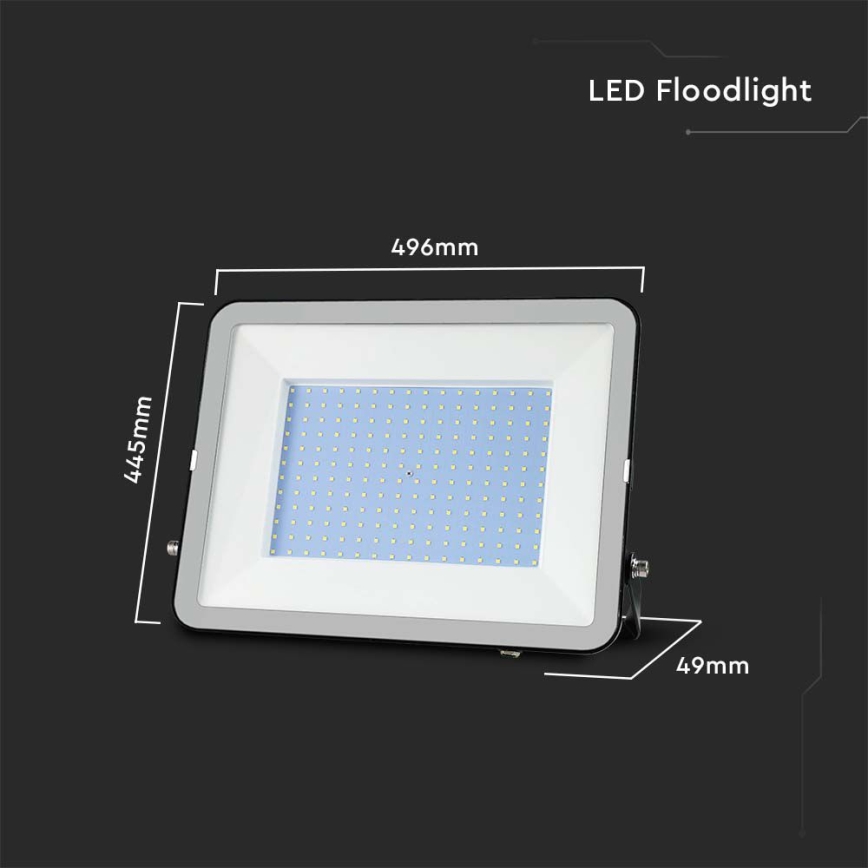 LED projektør SAMSUNG CHIP LED/300W/230V 6500K IP65 sort