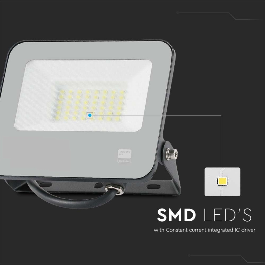 LED projektør SAMSUNG CHIP LED/30W/230V 4000K IP65 sort
