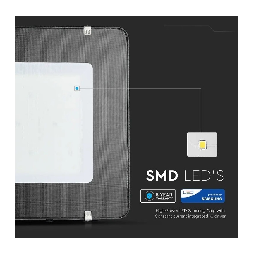 LED projektør SAMSUNG CHIP LED/500W/230V IP65 6400K sort