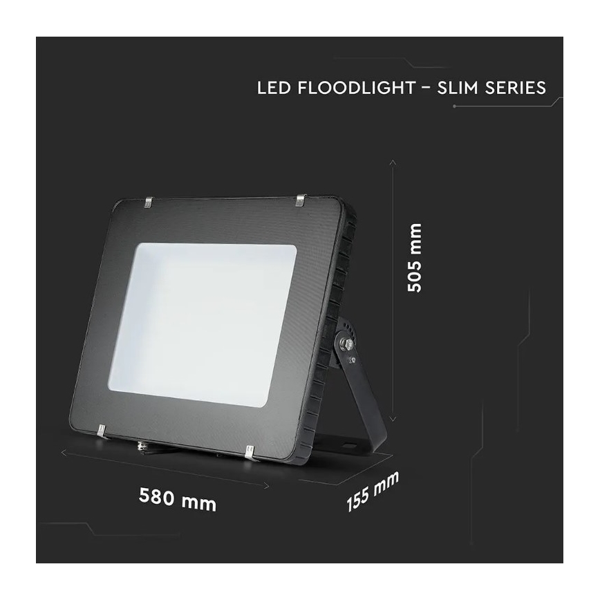 LED projektør SAMSUNG CHIP LED/500W/230V IP65 6400K sort