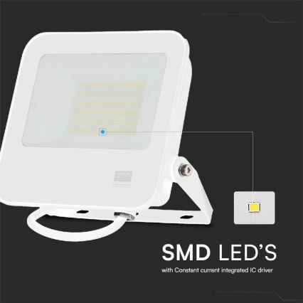 LED projektør SAMSUNG CHIP LED/50W/230V 4000K IP65 hvid