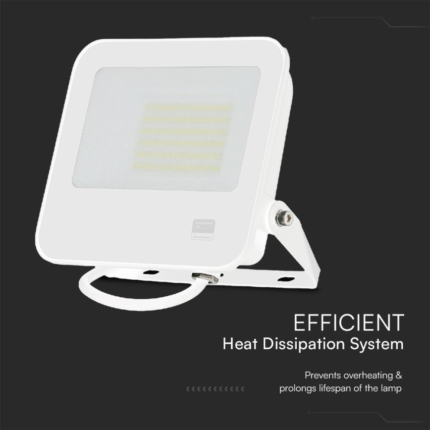 LED projektør SAMSUNG CHIP LED/50W/230V 6500K IP65 hvid