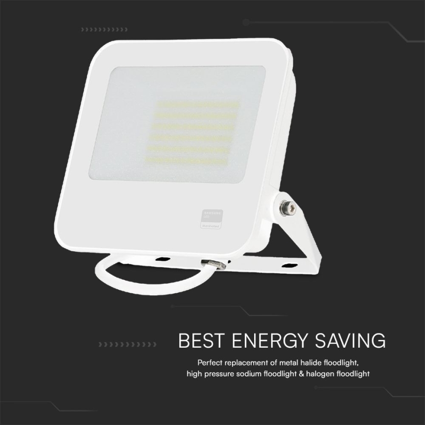 LED projektør SAMSUNG CHIP LED/50W/230V 6500K IP65 hvid