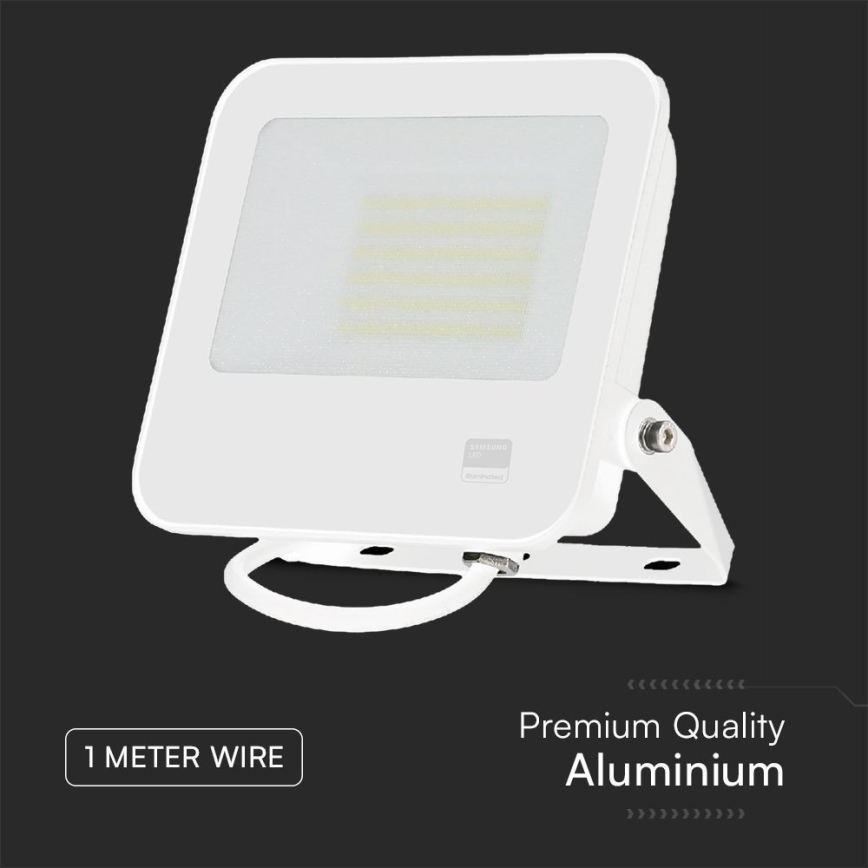 LED projektør SAMSUNG CHIP LED/50W/230V 6500K IP65 hvid