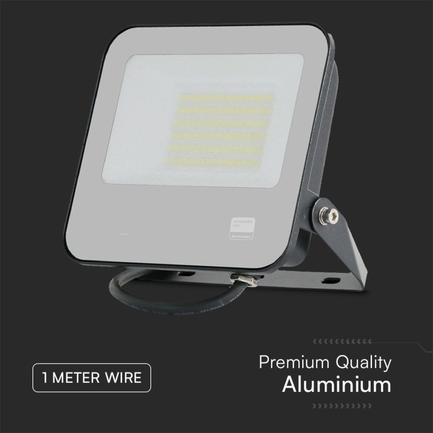 LED projektør SAMSUNG CHIP LED/50W/230V 6500K IP65 sort