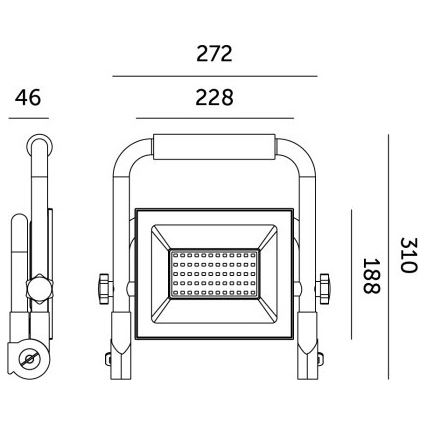 LED projektør TIGRA LED/100W/4000K IP54 sort/gul