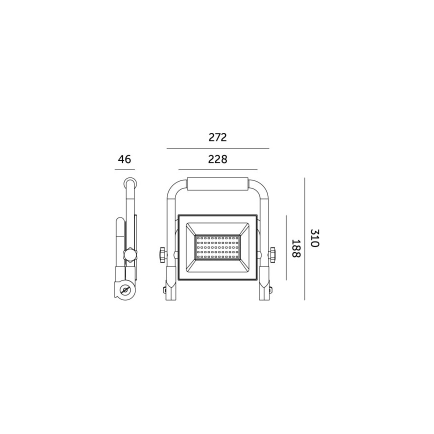 LED projektør TIGRA LED/100W/4000K IP54 sort/gul