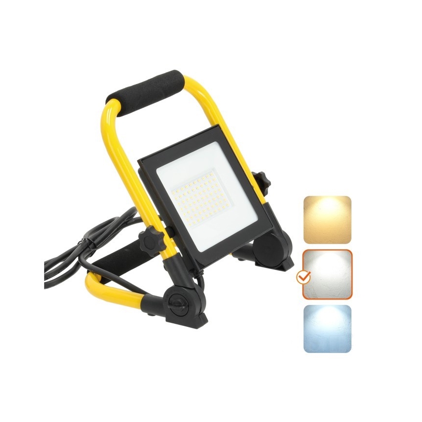 LED projektør TIGRA LED/50W/4000K IP54 sort/gul