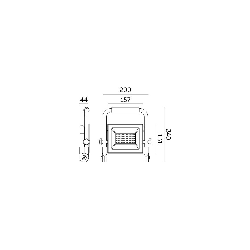 LED projektør TIGRA LED/50W/4000K IP54 sort/gul