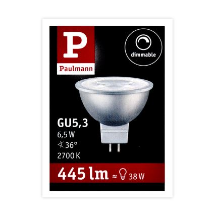 LED projektørpære dæmpbar GU5,3/6,5W/12V 2700K - Paulmann 28759