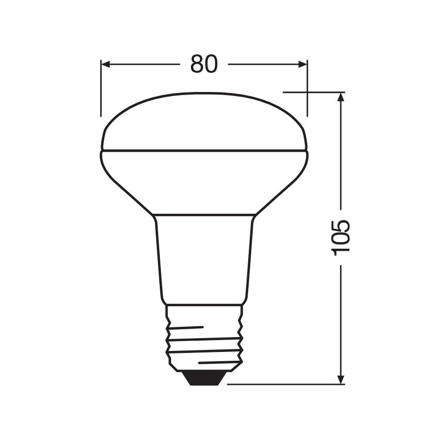 LED projektørpære R80 E27/4,3W/230V 2700K - Osram